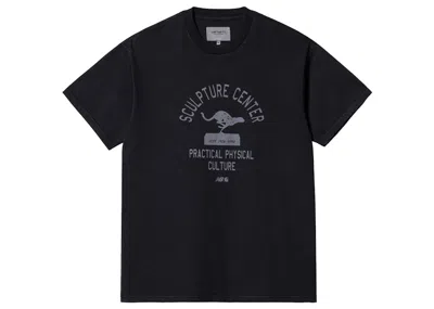 Pre-owned Carhartt Men's  Wip X New Balance Sculpture Center T-shirt In Dark Navy Blue