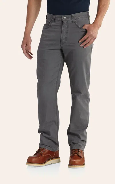Carhartt Men's Charcoal Rugged Flex Canvas Work Pants In Gray