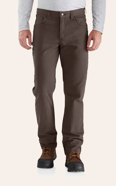 Carhartt Men's Coffee Rugged Flex Canvas Work Pants In Brown