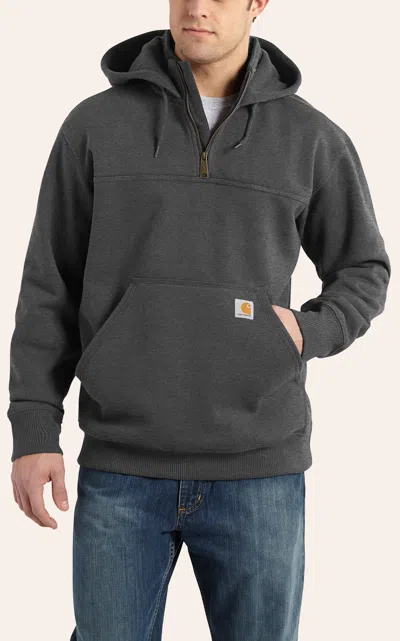 Carhartt Men's Dark Gray Rain Defender 1/4 Zip Work Hoodie
