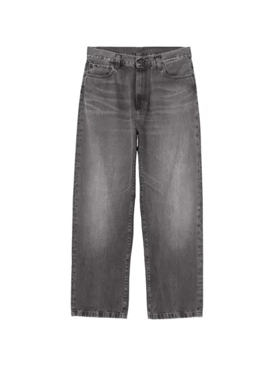 Carhartt Men Dark Grey Relaxed Jeans In Animal Print