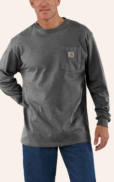 Carhartt Men's Force Charcoal Color Enhanced Work T-shirt In Gray