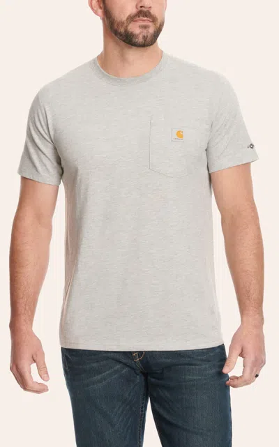 Carhartt Men's Force Heather Gray Work Pocket T-shirt In Pink