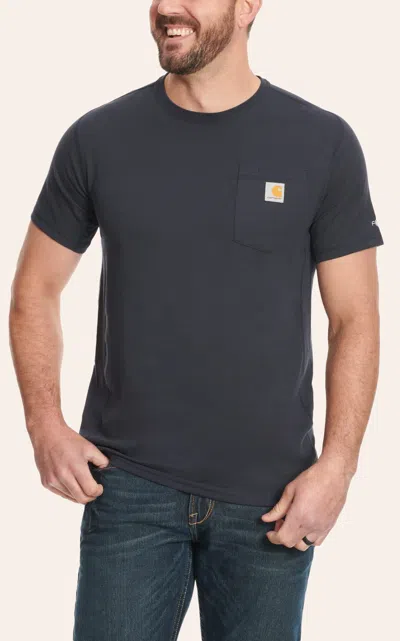 Carhartt Men's Force Navy Work Pocket T-shirt In Blue