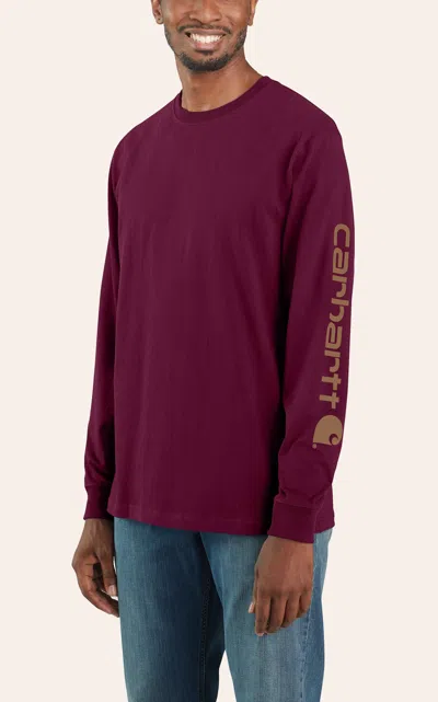 Carhartt Men's Force Plum Color Enhanced Work T-shirt In Red