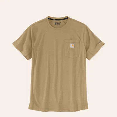 Carhartt Men's Force Sandstone Heather Pocket T-shirt In Brown