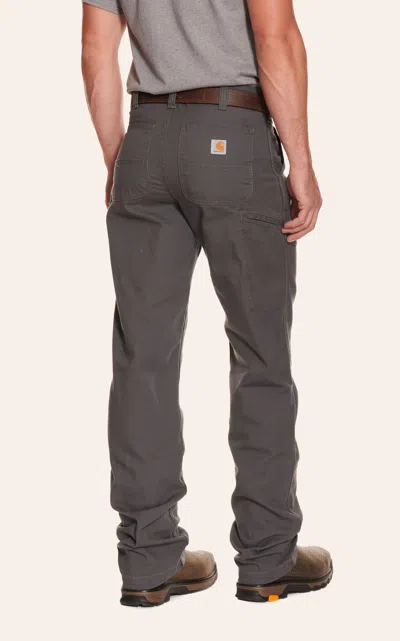 Carhartt Men's Gravel Relaxed Fit Straight Leg Rugged Flex Stretch Canvas Work Pants In Gray