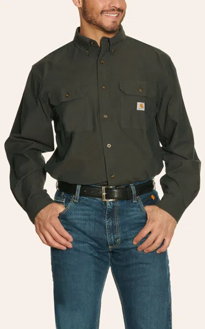 Carhartt Men's Loose Fit Midweight Black Chambray Long Sleeve Shirt