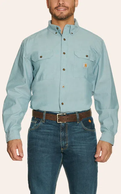 Carhartt Men's Loose Fit Midweight Ceil Blue Chambray Long Sleeve Shirt