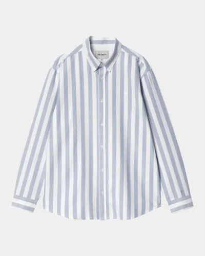 Carhartt Men's L/s Dillion Shirt In Bleach/white In Blue