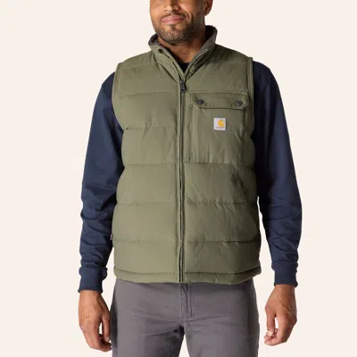 Carhartt Men's Montana Loose Fit Dusty Olive Insulated Vest In Green