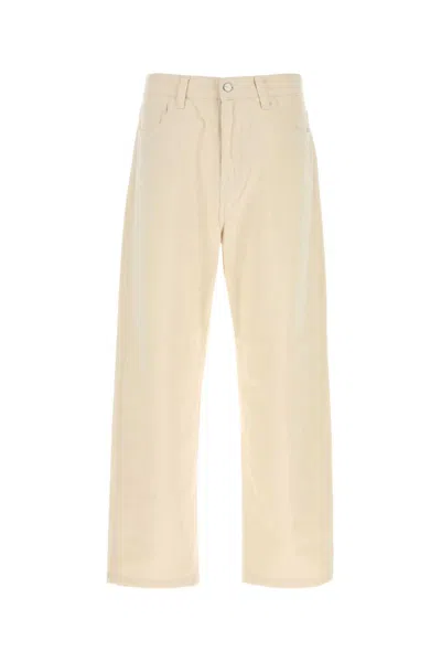 Carhartt Men Off White Mid Rise Jeans In Neutral