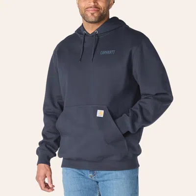 Carhartt Men's Paxton Navy Logo Graphic Sweatshirt In Blue