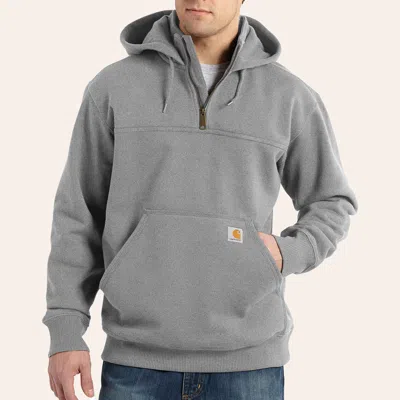 Carhartt Men's Rain Defender Gray Loose Fit Heavyweight Quarter Zip Hoodie