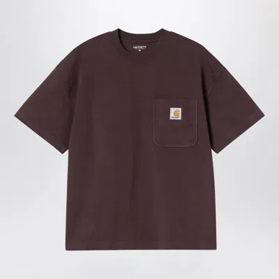 Carhartt Brown Round Neck Logo Patch T-shirt