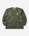 Carhartt Men S Camo Combi Longsleeve T-shirt Green / Olive (garment Dyed) In Multi