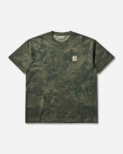 Carhartt Men S Camo Combi T-shirt Green / Olive (garment Dyed) In Gray