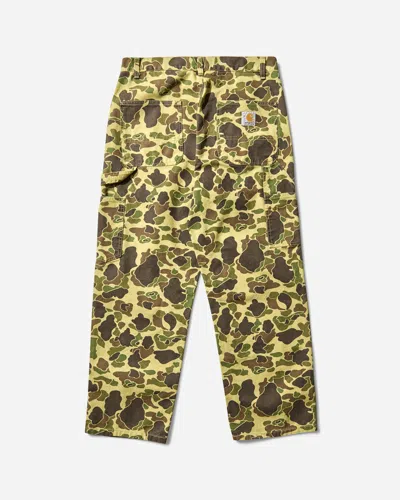 Carhartt Men S Duck Single Knee Pants Green (stone Washed) In Brown