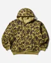 Carhartt Men S Hooded Vista Quilted Sweat Jacket Camo Duck / Green (garment Dyed) In Multi