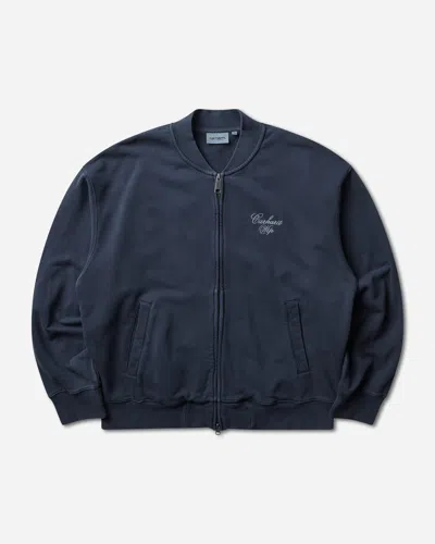 Carhartt Men S Longhand Bomber Dark Navy (garment Dyed) In Blue