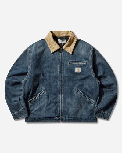Carhartt Men S Og Detroit Jacket Blue / Dusty H Brown