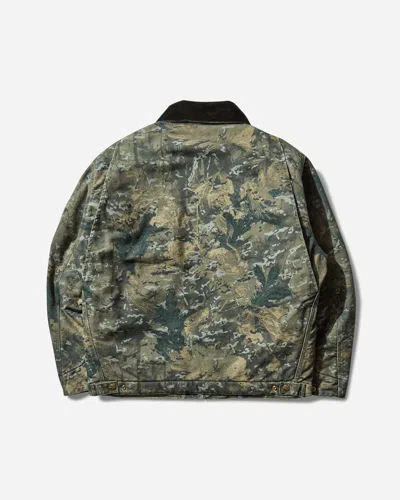 CARHARTT MEN S OG DETROIT JACKET CAMO COMBI / GREEN / BLACK (STONE WASHED)