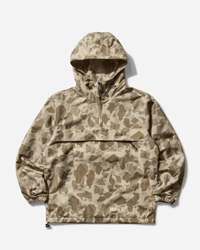 Carhartt Men S Windbreaker Pullover Camo Duck / Desert In Beige