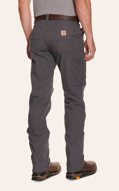 Carhartt Men's Shadow Gray Relaxed Fit Straight Leg Rugged Flex Stretch Canvas Double-front Work Pants In Brown