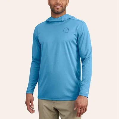 Carhartt Men's Sun Defender Horizon Blue Logo Work Hoodie