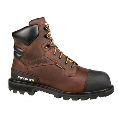 Pre-owned Carhartt Men's Work Boots Size 9.5(w) Shock Absorbent Slip Resistant In Brown