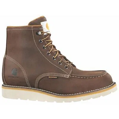 Pre-owned Carhartt Men's Work Boots Steel Toe Oil-tanned Leather 6'' Brown Size 10(m)