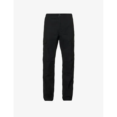 Carhartt Wip Mens Black Aviation Straight-leg Regular-fit Cotton-canvas Cargo Trousers