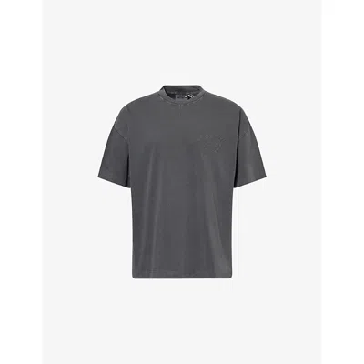 Carhartt Bait Shack Embroidered Printed Organic Cotton-jersey T-shirt In Gray