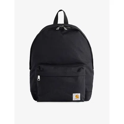 Carhartt Mens  Wip Brand-patch Canvas Backpack In Black