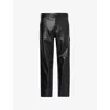 Carhartt Mens  Wip Brand-patch Straight-leg Regular-fit Faux-leather Trousers In Black