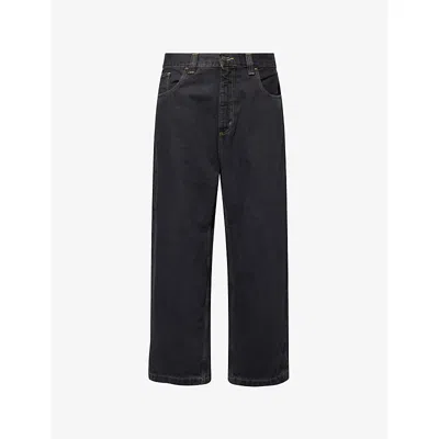 Carhartt Mens Black Brandon Wide-leg Relaxed-fit Denim Jeans
