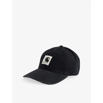 Carhartt Mens Black Brand-patch Cotton Cap