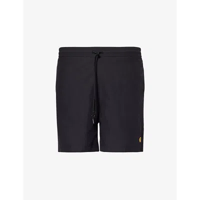 CARHARTT MENS CARHARTT WIP CHASE LOGO-EMBROIDERED SWIM TRUNKS