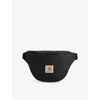 Carhartt Mens Black Jake Logo-patch Woven Hip Bag In Black