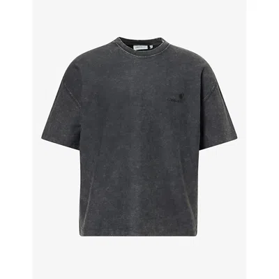 Carhartt Mens Black Lambert Boxy-fit Cotton T-shirt In Blue