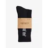 Carhartt Mens Black No Play Printed Stretch-cotton Blend Socks In Black