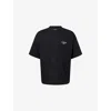Carhartt Mens Black White Signature Script Crewneck Cotton-jersey T-shirt In Multi