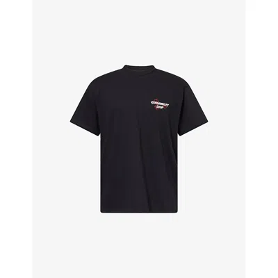 Carhartt Mens Black Wiptopia Printed Cotton-jersey T-shirt