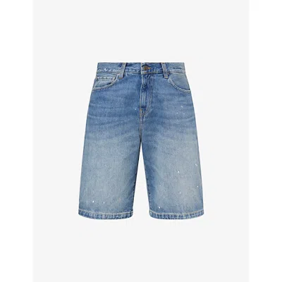 Carhartt Mens Blue Landon Straight-leg Denim Shorts
