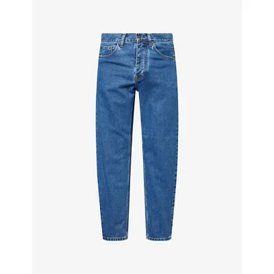 Carhartt Mens Blue Newel Tapered-leg Mid-rise Organic-denim Jeans