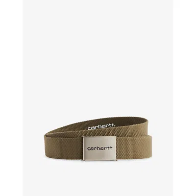 Carhartt Mens Brass Clip Chrome Woven Belt In Gold