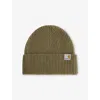 Carhartt Mens Brass Gabe Wool And Cashmere Beanie In Green