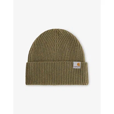 Carhartt Mens Brass Gabe Wool And Cashmere Beanie In Green