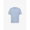 Carhartt Mens Brodine Stripe Sorrent Brodine Striped-print Cotton-jersey T-shirt In Blue