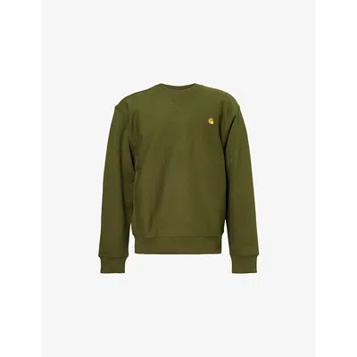 Carhartt American Script Crewneck Sweatshirt In Green